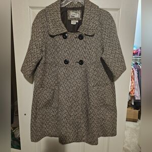 Tria Tweed Cropped Sleeve Coat sz L
